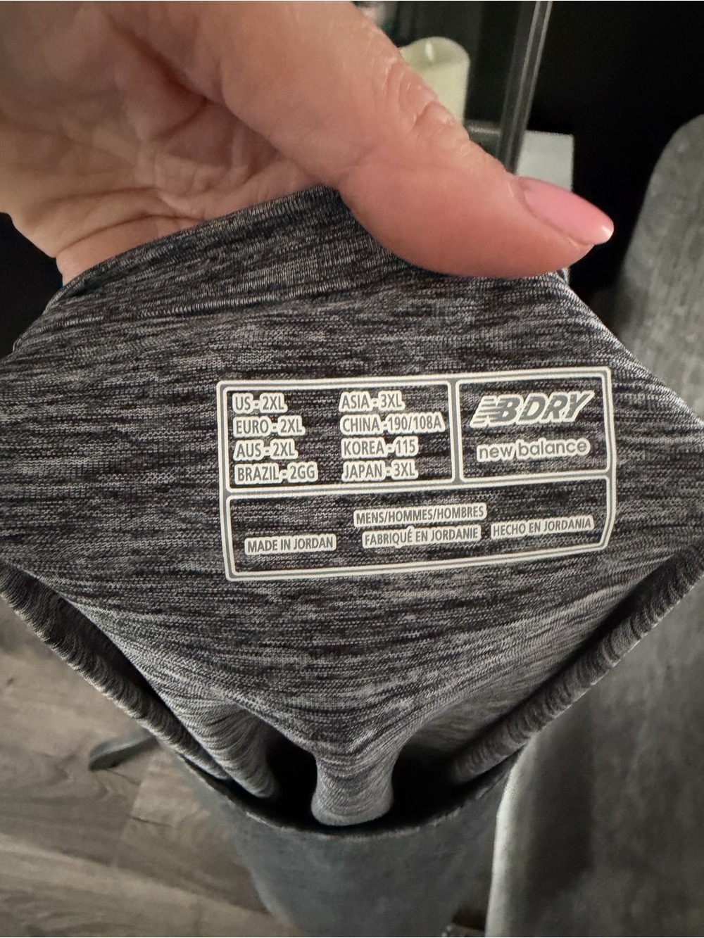 New Balance Men’s Heather Gray Long-Sleeve Performance Tee - Picture 5 of 5
